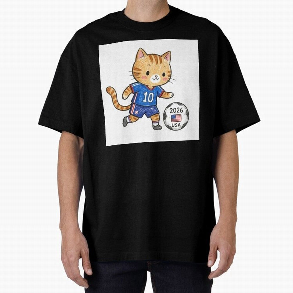 USA Soccer Cat #10 - 2026 World Cup Fan Art Classic T-Shirt Live the Energy of FIFA World Cup 2026 Inspired by Neymar, Portugal, Spain and Germany Energy, Worldwide Fan Energy, Dramatic Goals, Stadium Lights and Championship Celebrations; Made for