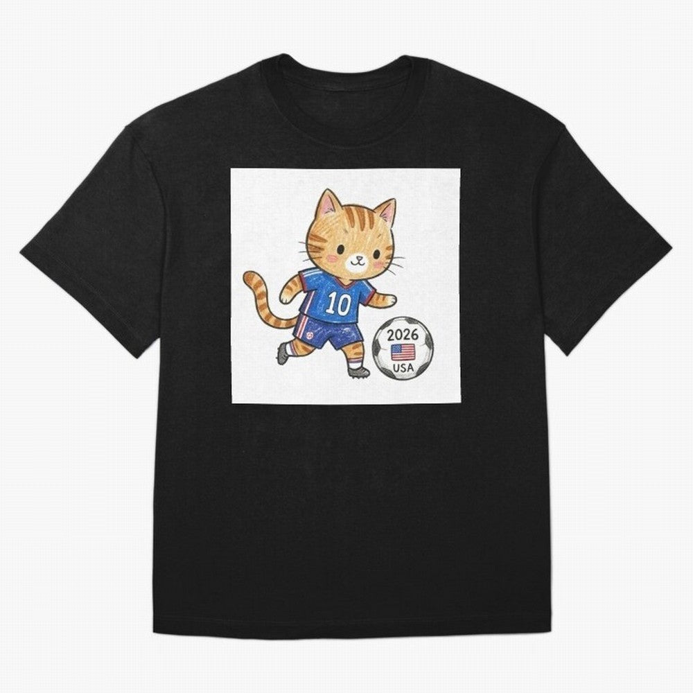 USA Soccer Cat #10 - 2026 World Cup Fan Art Classic T-Shirt Live the Energy of FIFA World Cup 2026 Inspired by Neymar, Portugal, Spain and Germany Energy, Worldwide Fan Energy, Dramatic Goals, Stadium Lights and Championship Celebrations; Made for