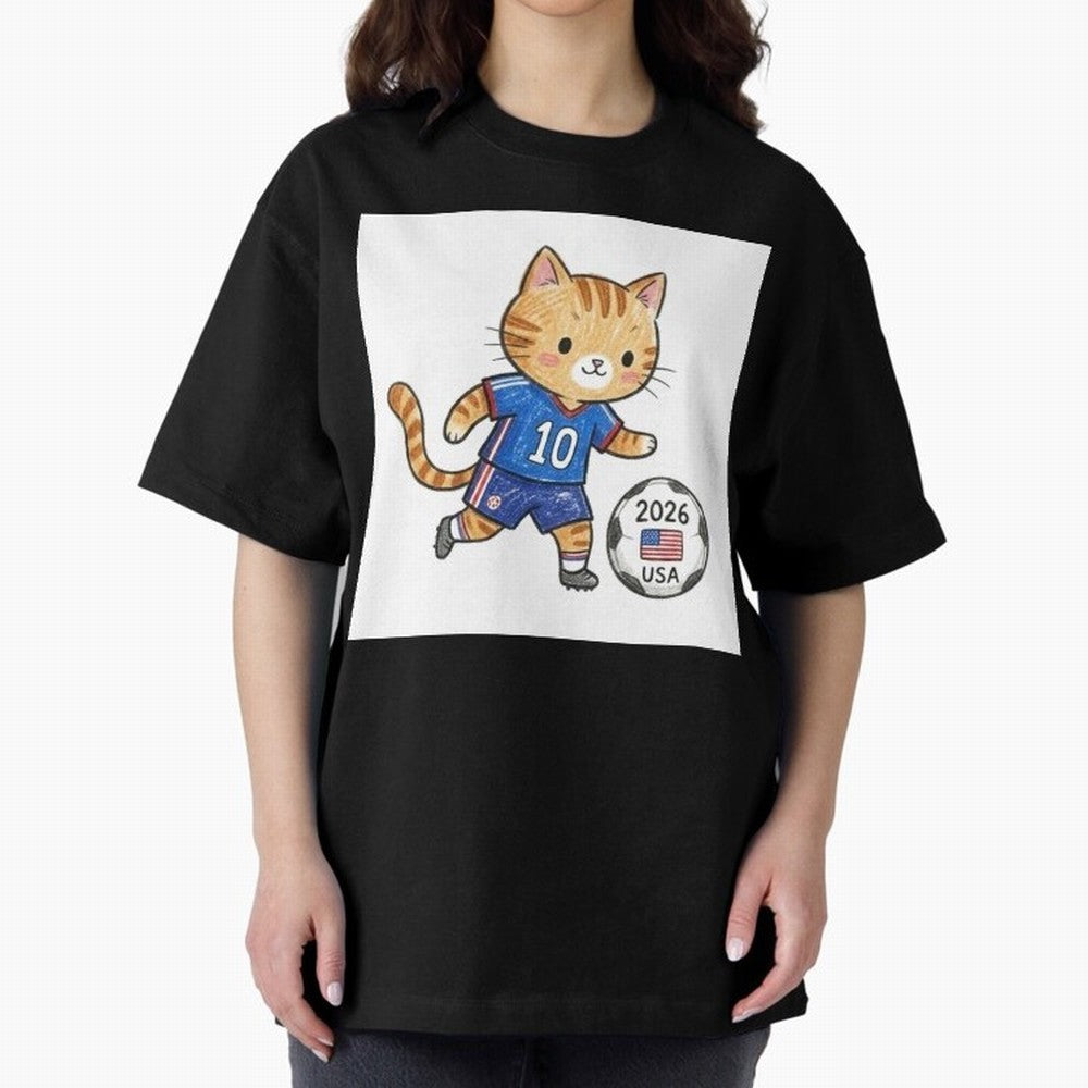 USA Soccer Cat #10 - 2026 World Cup Fan Art Classic T-Shirt Live the Energy of FIFA World Cup 2026 Inspired by Neymar, Portugal, Spain and Germany Energy, Worldwide Fan Energy, Dramatic Goals, Stadium Lights and Championship Celebrations; Made for