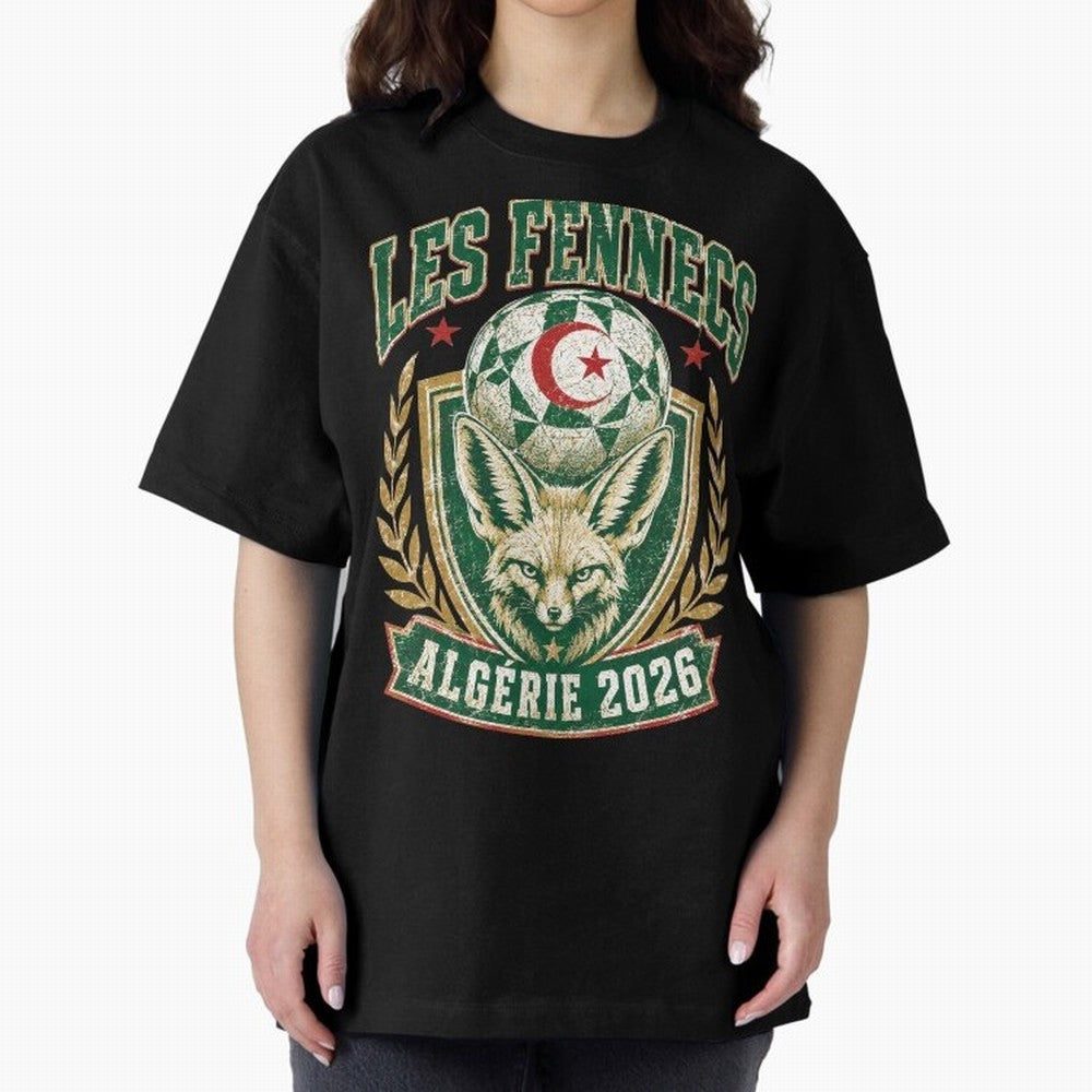 Les Fennecs Alg¨¦rie 2026 World Cup Soccer T-Shirt Classic T-Shirt Experience FIFA World Cup 2026 Group Stage Driven by Messi and Cristiano Ronaldo, Portugal, Spain and Germany Energy, Supporter Pride, Iconic Celebrations, Legendary Names and