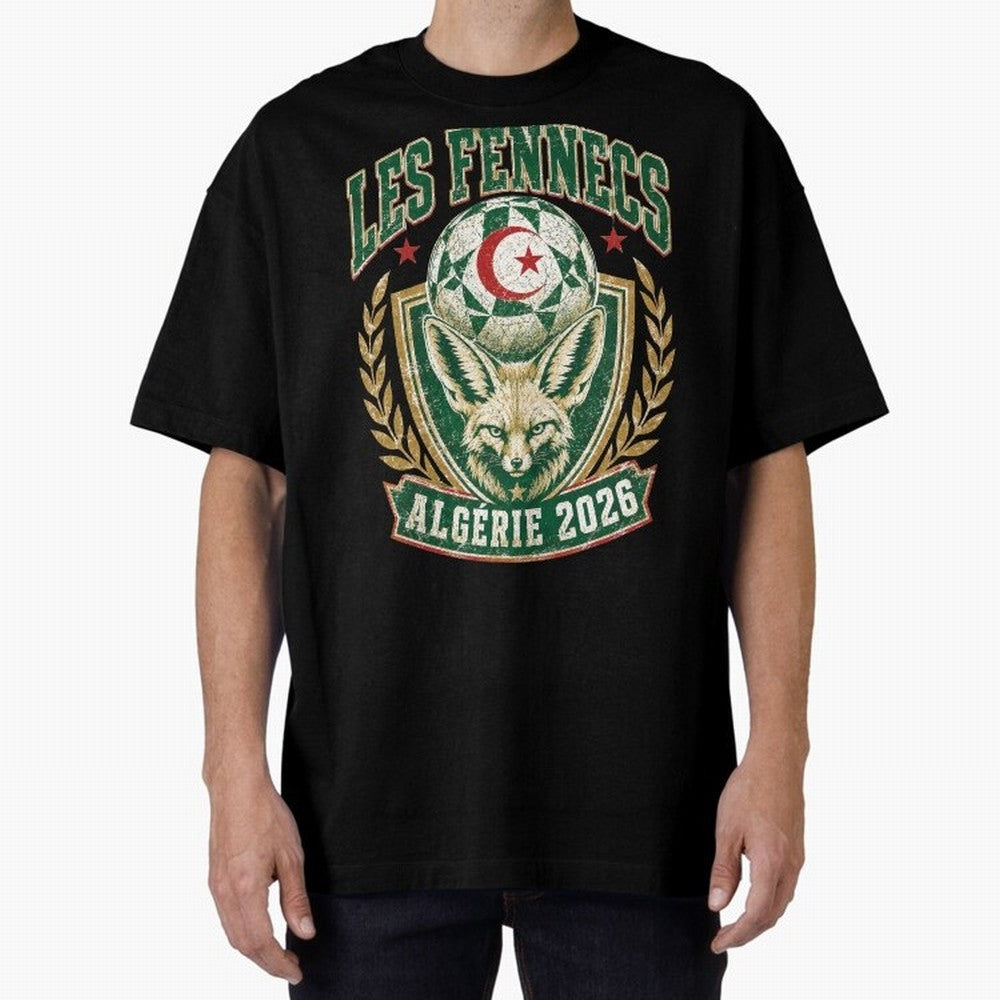 Les Fennecs Alg¨¦rie 2026 World Cup Soccer T-Shirt Classic T-Shirt Experience FIFA World Cup 2026 Group Stage Driven by Messi and Cristiano Ronaldo, Portugal, Spain and Germany Energy, Supporter Pride, Iconic Celebrations, Legendary Names and