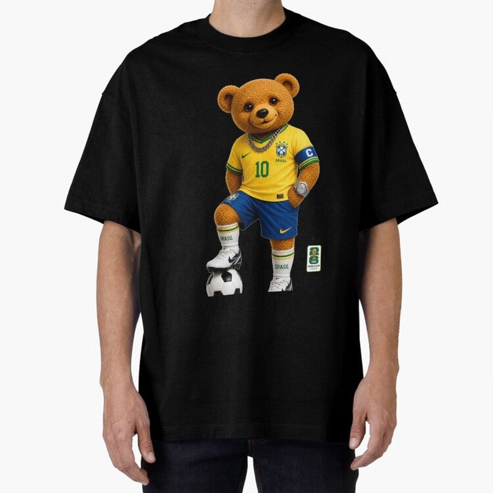 Brazil Soccer Bear World Cup Teddy Bear Classic T-Shirt Live for the Drama of FIFA World Cup 2026 USA Canada Mexico Spirit, Inspired by Argentina, France and Brazil, CR7 and Messi, Retro Football Energy, Iconic Rivalries, Trophy Chase Drama and