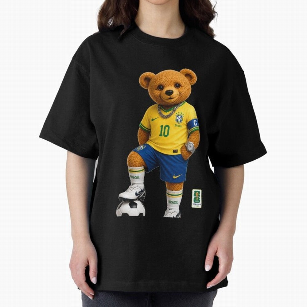 Brazil Soccer Bear World Cup Teddy Bear Classic T-Shirt Live for the Drama of FIFA World Cup 2026 USA Canada Mexico Spirit, Inspired by Argentina, France and Brazil, CR7 and Messi, Retro Football Energy, Iconic Rivalries, Trophy Chase Drama and