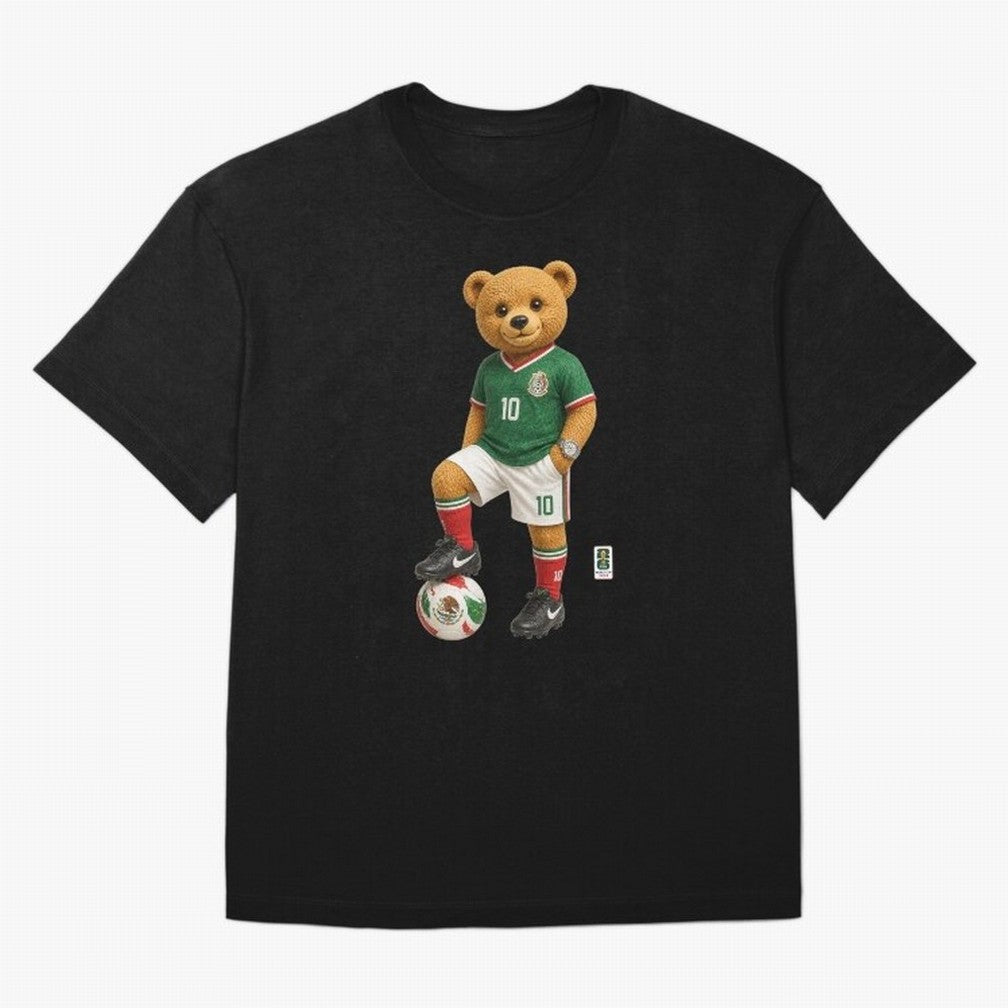 Mexico Soccer Bear World Cup Teddy Bear Classic T-Shirt Build Match Day Hype around FIFA World Cup 2026 USA Canada Mexico, Mbappe and Neymar, Germany, Football Festival Excitement, Trophy Ambitions, Country Rivalries and Star Player Buzz; Built for
