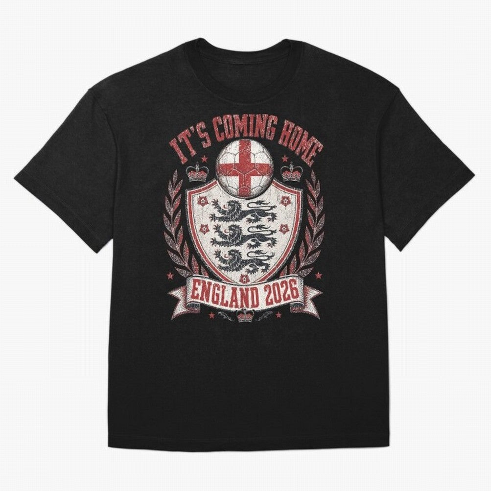 It's Coming Home England 2026 World Cup Soccer T-Shirt Classic T-Shirt Turn Up for FIFA World Cup 2026 Group Stage Capturing Neymar, Spain and Netherlands Energy, Soccer Culture, Superstar Moments, National Team Dreams and Competitive Fire; Ideal