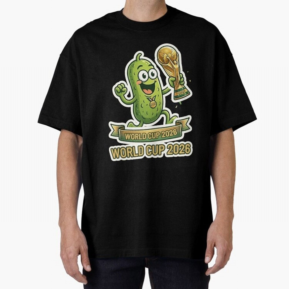 World Cup 2026 Pickle Champion Shirt ¨C Funny Soccer Pickle Mascot Holding Trophy, Cute Football Cartoon Design for Fans Sticker Mug Classic T-Shirt Represent Fans Who Live for FIFA World Cup 2026 Group Stage for Fans of Haaland and Mbappe and
