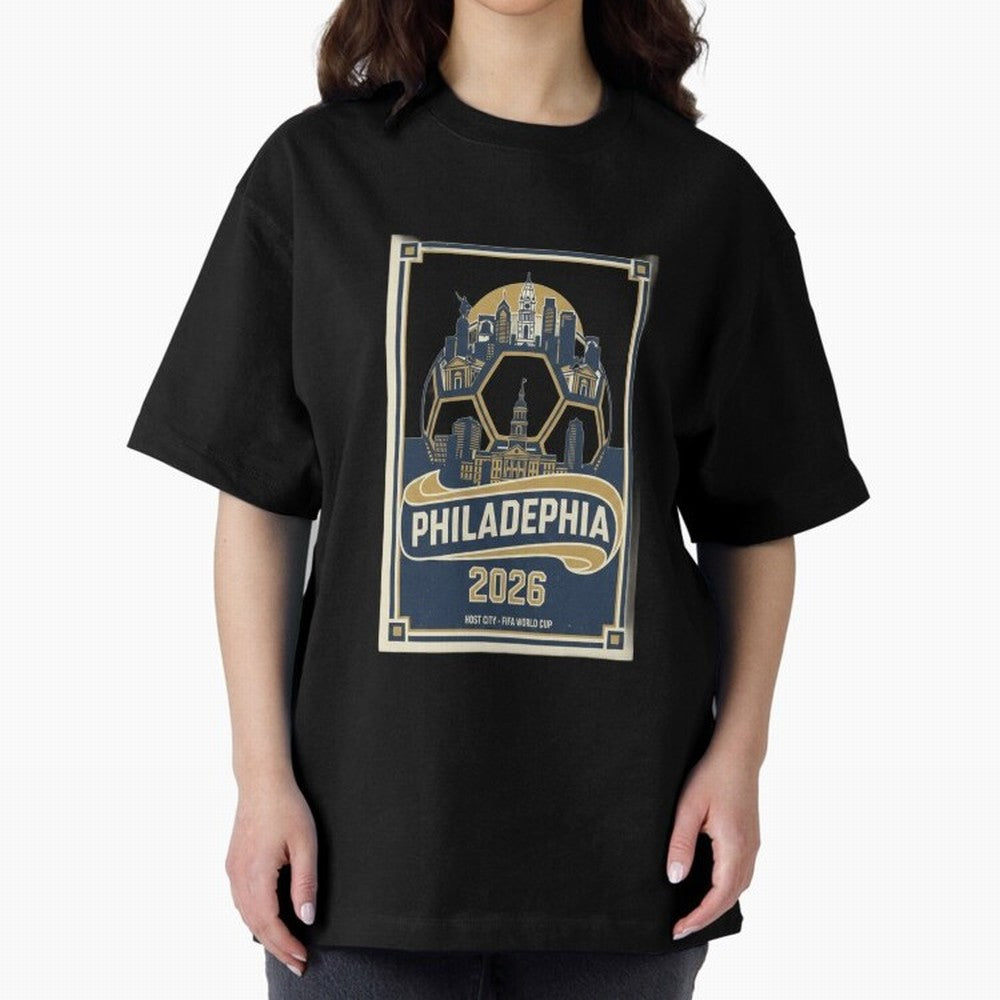 Philadelphia 2026 ¨C Vintage Soccer Host City Tee Classic T-Shirt Celebrate National Team Dreams in FIFA World Cup 2026 for Fans of CR7 and Spain and Netherlands, Bringing Football Passion, Legendary Performances, Festival Vibes and Supporter