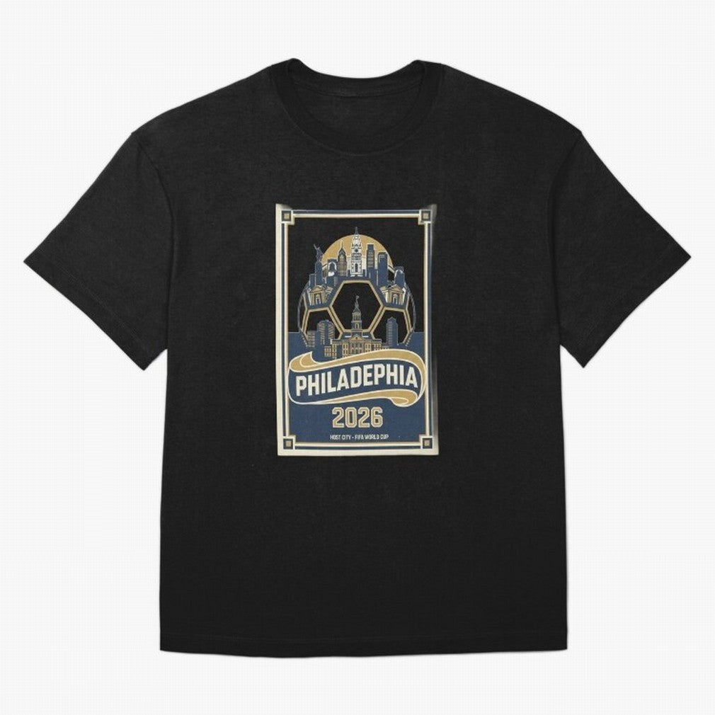 Philadelphia 2026 ¨C Vintage Soccer Host City Tee Classic T-Shirt Celebrate National Team Dreams in FIFA World Cup 2026 for Fans of CR7 and Spain and Netherlands, Bringing Football Passion, Legendary Performances, Festival Vibes and Supporter