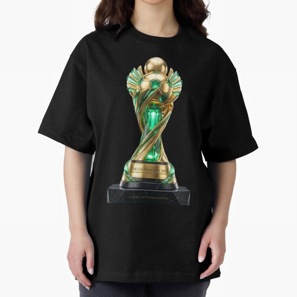 The Golden Glory 2026 - Futurist Soccer Trophy Classic T-Shirt Feel the Roar of FIFA World Cup 2026 USA Canada Mexico Spirit, with France, Haaland and Mbappe, Classic Soccer Heritage, Championship Pressure, Fan Loyalty and International Pride;