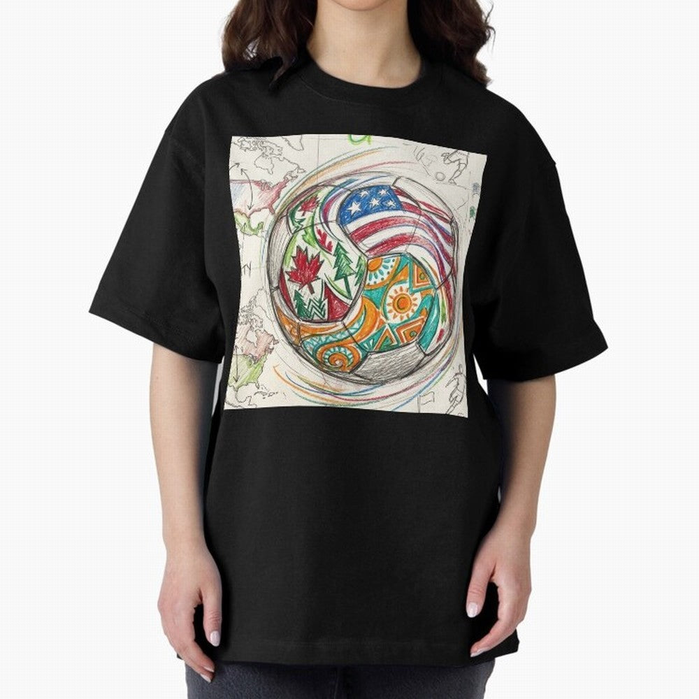 FIFA 2026 World Cup Unity Ball - Hand-Drawn Host Nations Art Classic T-Shirt Support Your Favorite Stars during Match Day Hype around FIFA World Cup 2026, Messi, CR7 and Mbappe, Argentina, Fan Favorite Moments, National Team Passion, Big Match
