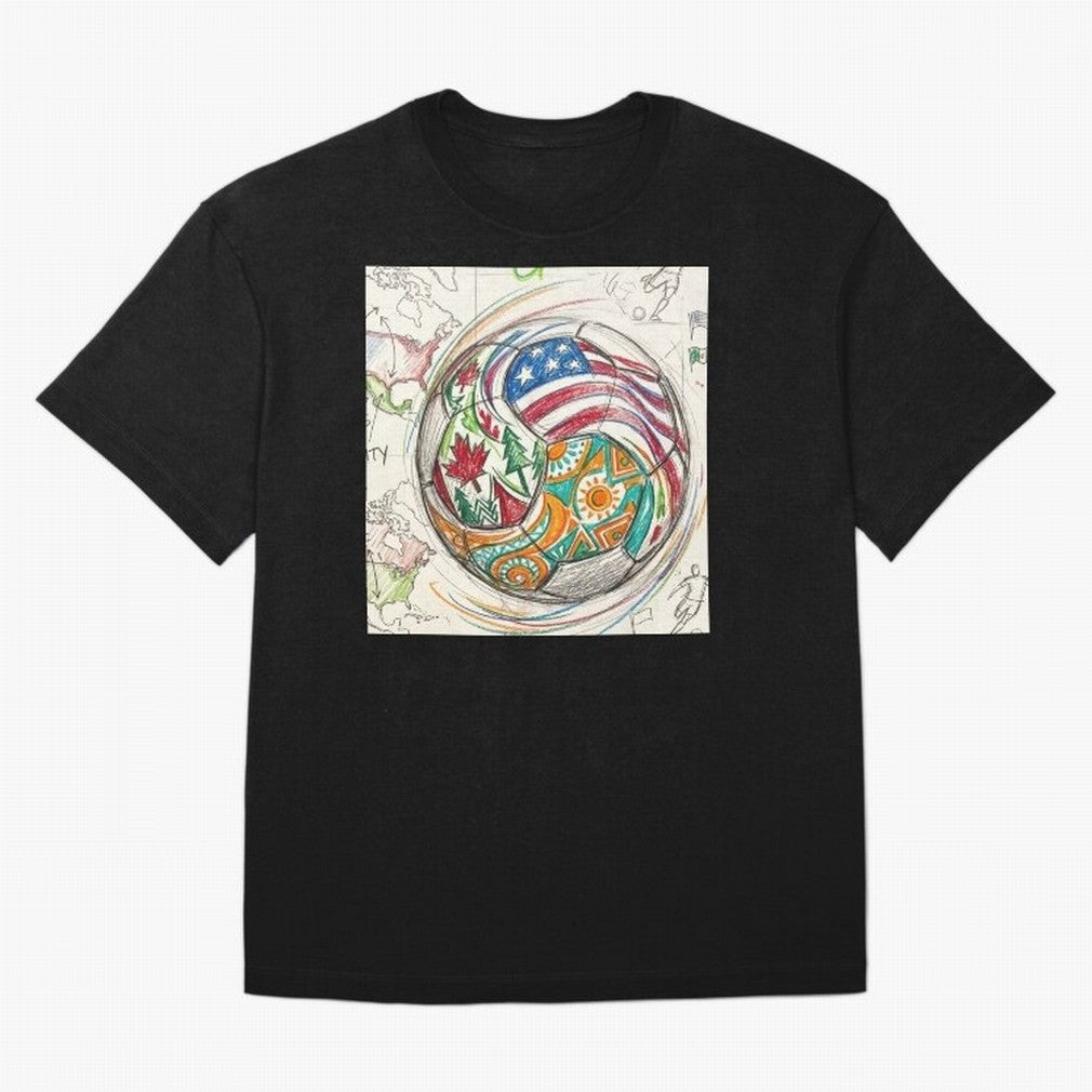 FIFA 2026 World Cup Unity Ball - Hand-Drawn Host Nations Art Classic T-Shirt Support Your Favorite Stars during Match Day Hype around FIFA World Cup 2026, Messi, CR7 and Mbappe, Argentina, Fan Favorite Moments, National Team Passion, Big Match