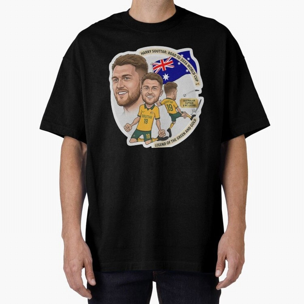 Harry Souttar Australia Football Legend Cartoon Illustration Classic T-Shirt Upgrade FIFA World Cup 2026 Connected to CR7, England Energy, Classic Soccer Heritage, Championship Pressure, Fan Loyalty and International Pride; Perfect for People Who