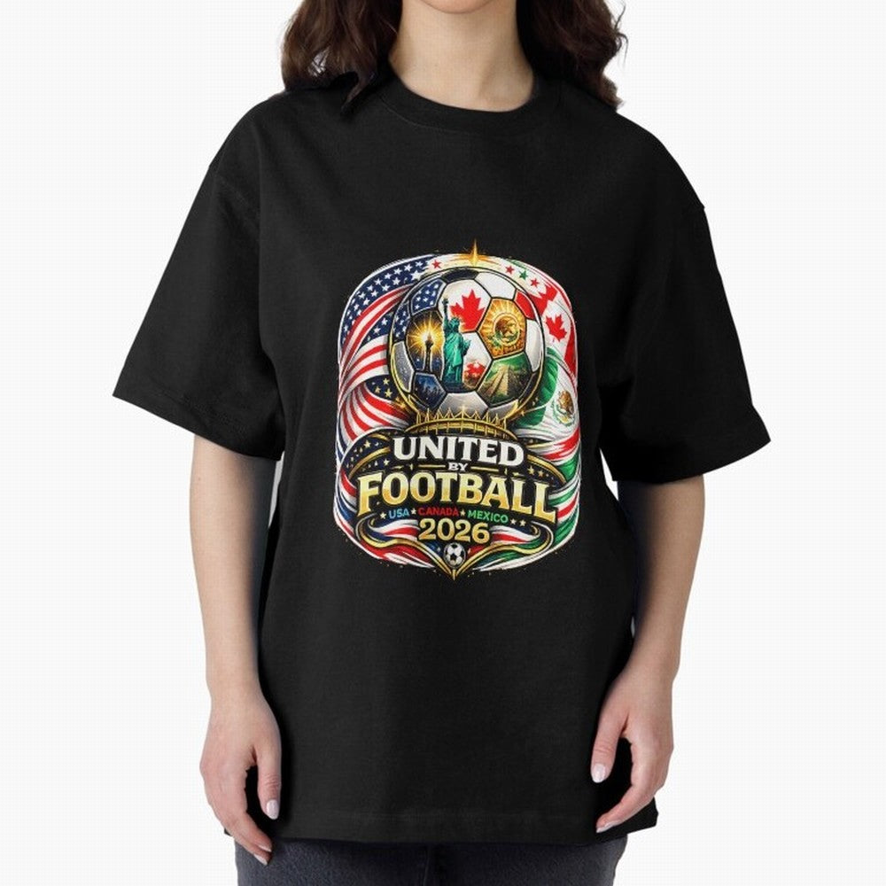 United By Football 2026 USA Canada Mexico Classic T-Shirt Bring a Vintage Feel to Global Football Passion for FIFA World Cup 2026, Filled with Messi, Argentina and Brazil, Football Passion, Legendary Performances, Festival Vibes and Supporter
