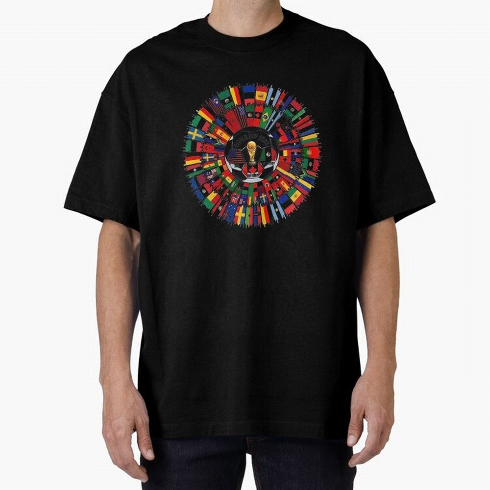 Vibrant 2026 World Cup International Flag Splash Classic T-Shirt Experience FIFA World Cup 2026 for Fans of Messi, CR7 and Mbappe and England and Germany, Bringing Champion Mindset, Group Stage Buzz, Knockout Tension and Passionate Fan Culture;