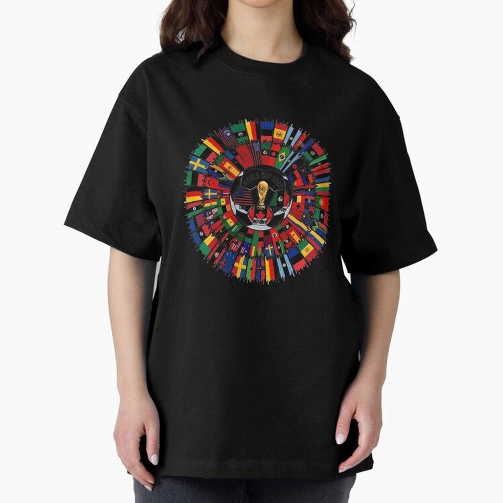 Vibrant 2026 World Cup International Flag Splash Classic T-Shirt Experience FIFA World Cup 2026 for Fans of Messi, CR7 and Mbappe and England and Germany, Bringing Champion Mindset, Group Stage Buzz, Knockout Tension and Passionate Fan Culture;