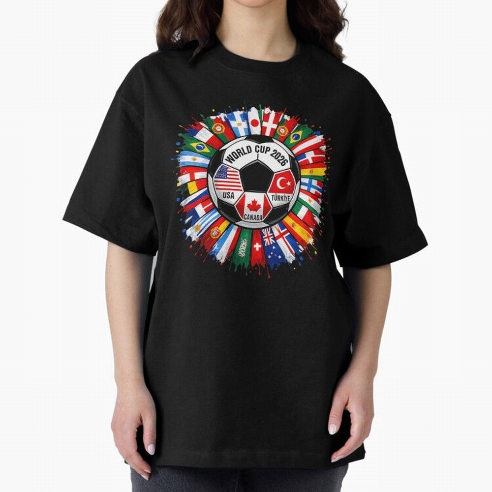 World Cup 2026 Shirt Soccer Tournament Fan Design International Flags Football Graphic Tee Sports Lover Gift Classic T-Shirt Relive the Noise and Pride of the FIFA World Cup 2026 Journey through Messi, Neymar and Mbappe Highlights, England, France