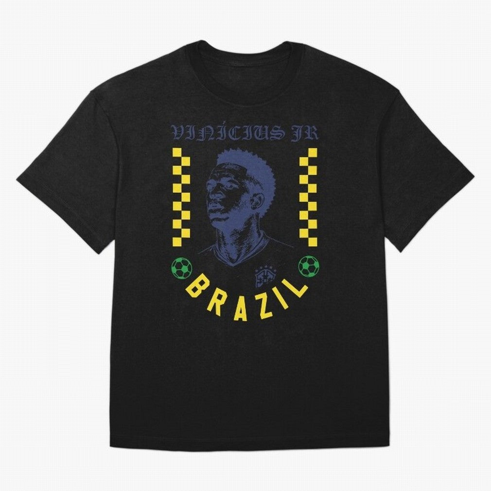 Vin¨ªcius Jr Brazil Soccer Legend Retro Football Fan Design Classic T-Shirt Bring Global Football Passion for FIFA World Cup 2026 Group Stage, Capturing Messi and Cristiano Ronaldo, Portugal, Spain and Germany, Supporter Pride, Iconic Celebrations,