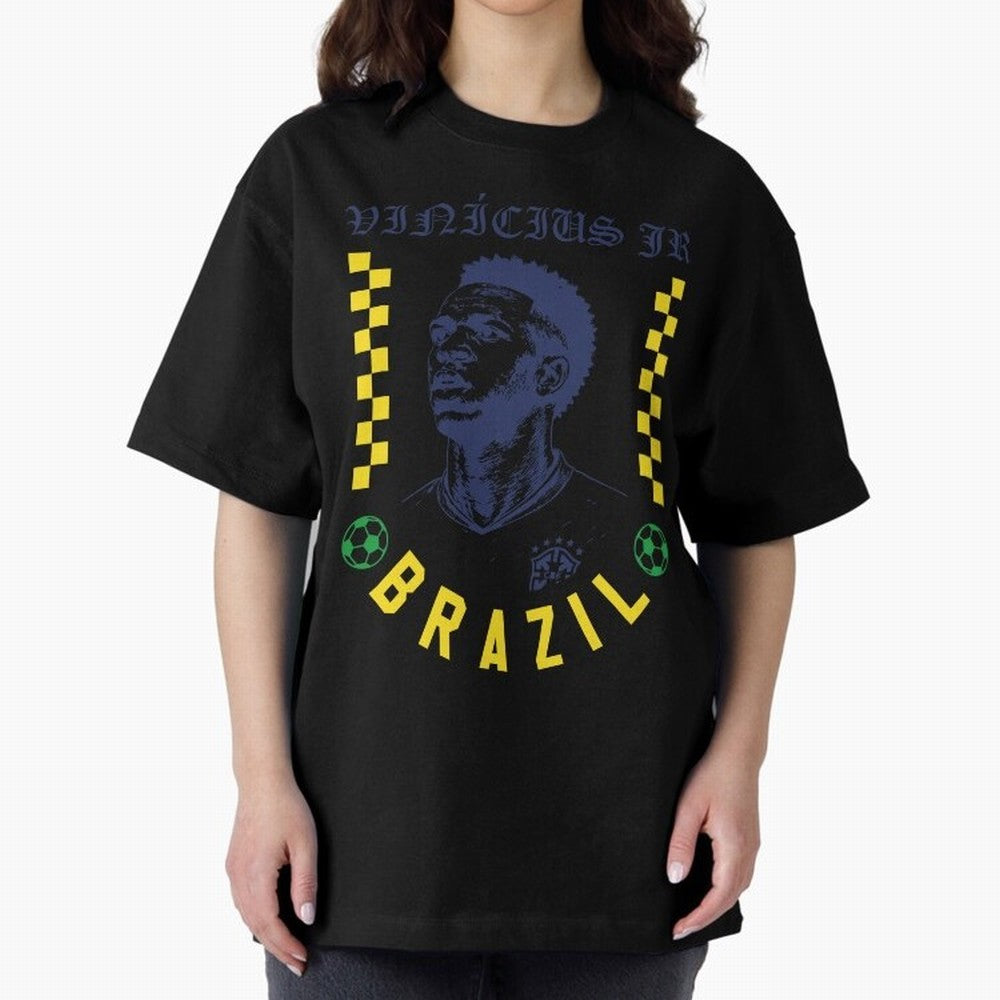 Vin¨ªcius Jr Brazil Soccer Legend Retro Football Fan Design Classic T-Shirt Bring Global Football Passion for FIFA World Cup 2026 Group Stage, Capturing Messi and Cristiano Ronaldo, Portugal, Spain and Germany, Supporter Pride, Iconic Celebrations,