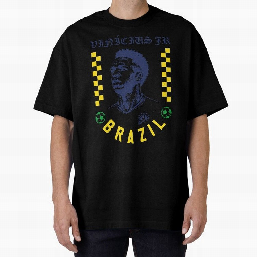 Vin¨ªcius Jr Brazil Soccer Legend Retro Football Fan Design Classic T-Shirt Bring Global Football Passion for FIFA World Cup 2026 Group Stage, Capturing Messi and Cristiano Ronaldo, Portugal, Spain and Germany, Supporter Pride, Iconic Celebrations,