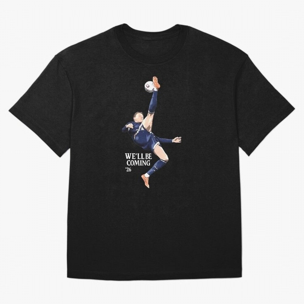 Scotland We'll Be Coming 26 World Cup 26 Classic T-Shirt Cheer through Every Moment of FIFA World Cup 2026 USA Canada Mexico for Fans of Cristiano Ronaldo, Haaland and CR7 and Portugal, Spain and Germany, Bringing Sports Nostalgia, International