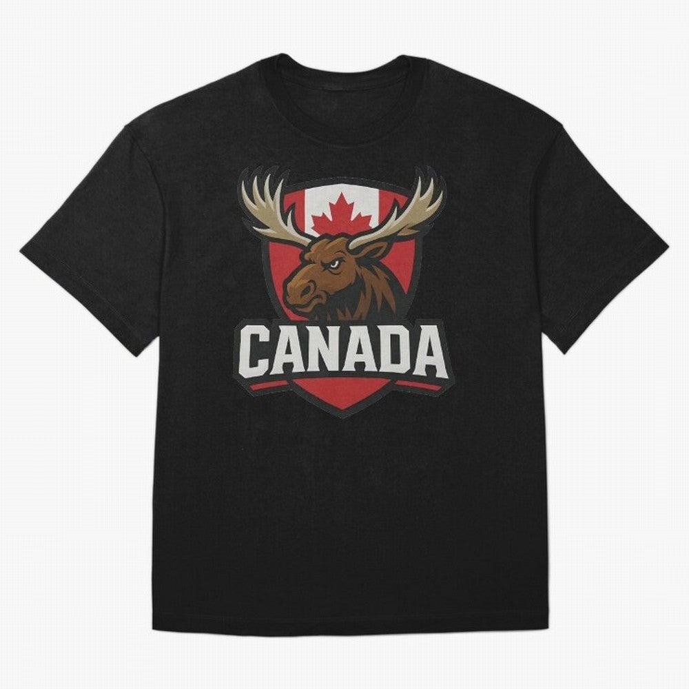 Canada Moose Sports Logo T-Shirt ¨C Canadian Flag Maple Leaf Emblem | 2026 World Cup Supporter Classic T-Shirt Show Match Day Excitement for FIFA World Cup 2026 Group Stage Spirit, Celebrating Spain, Mbappe, Soccer Culture, Superstar Moments,