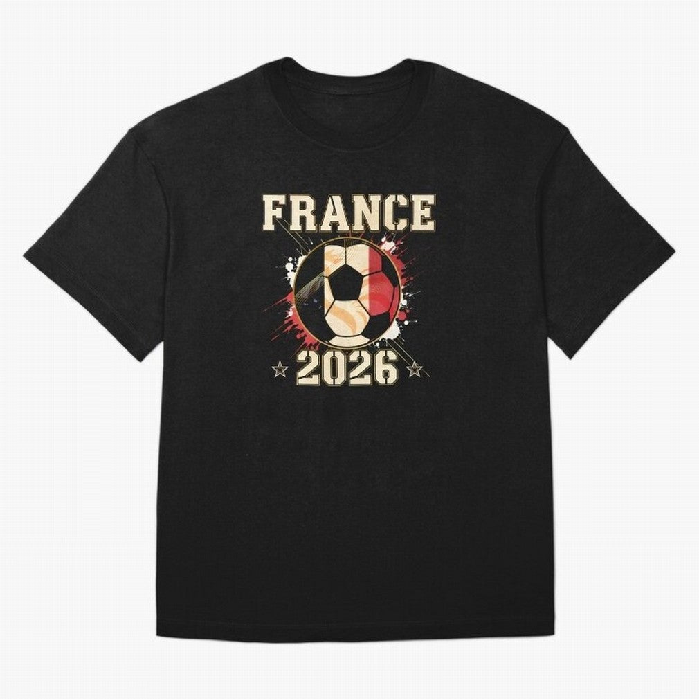 Front Print France Soccer World Cup 2026 - French Fan Gift T-Shirt_84561762 Classic T-Shirt Experience FIFA World Cup 2026 Celebrating Haaland, Spain Energy, Global Supporter Spirit, Legendary Goals, National Colors and Tournament Celebration;