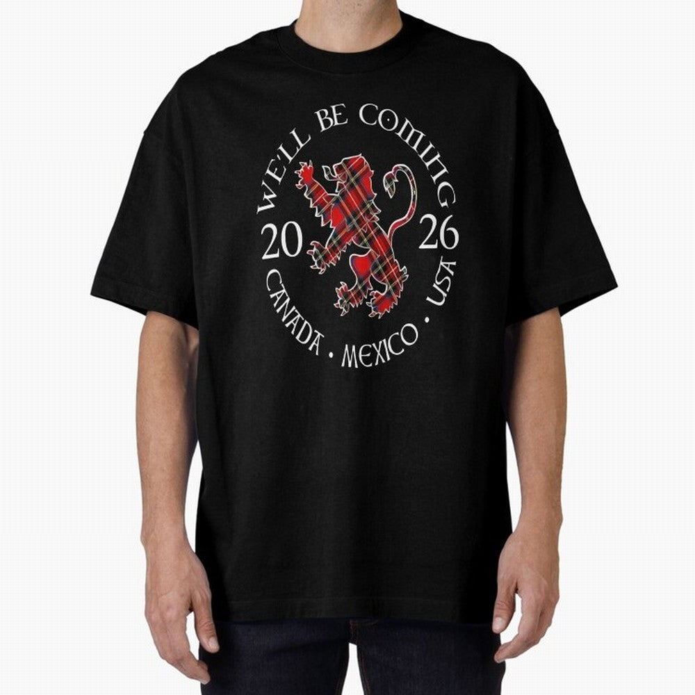We'll be Coming Scotland Football Tee Scottish World Cup Classic T-Shirt Show Championship Spirit for Match Day Hype around FIFA World Cup 2026 Group Stage, Neymar, Haaland and Cristiano Ronaldo, Argentina, Retro Football Energy, Iconic Rivalries,