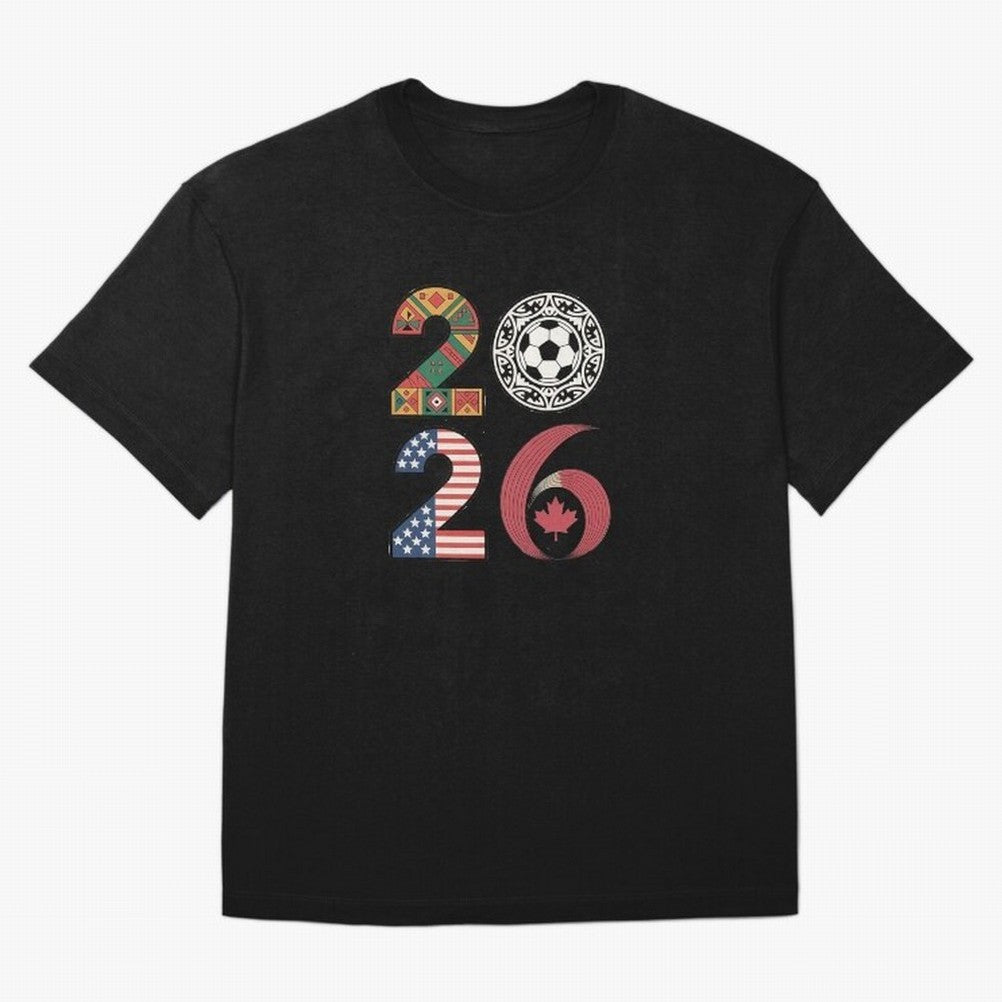 2026 Football Countries Design ¨C USA, Canada & Mexico Inspired Art Oversized T-Shirt Celebrate the Stars of Global Football Passion for FIFA World Cup 2026 USA Canada Mexico, Filled with Neymar, Haaland and Cristiano Ronaldo, France, Football