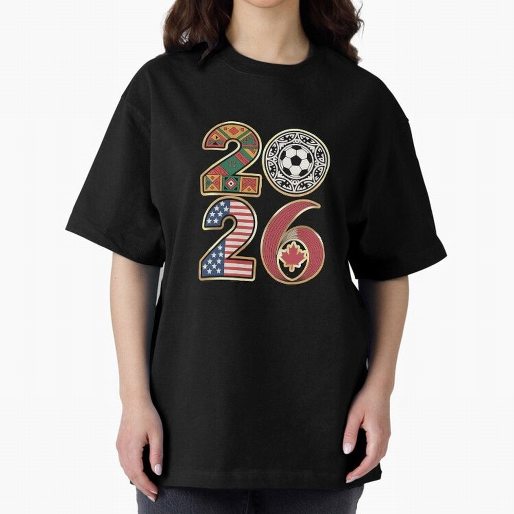 2026 Football Countries Design ¨C USA, Canada & Mexico Inspired Art Oversized T-Shirt Celebrate Soccer Greatness during FIFA World Cup 2026 Group Stage Inspired by Cristiano Ronaldo, England, France and Netherlands Energy, Soccer Culture, Superstar