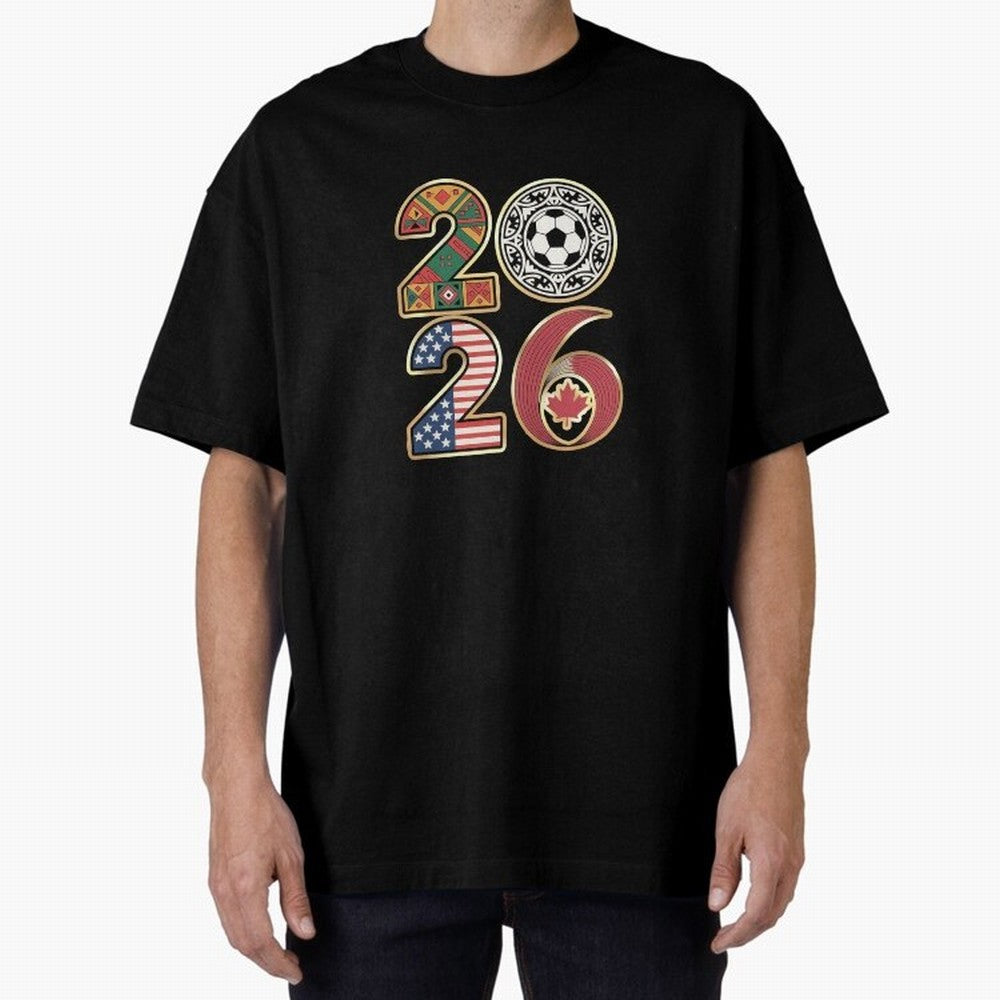 2026 Football Countries Design ¨C USA, Canada & Mexico Inspired Art Oversized T-Shirt Celebrate Soccer Greatness during FIFA World Cup 2026 Group Stage Inspired by Cristiano Ronaldo, England, France and Netherlands Energy, Soccer Culture, Superstar