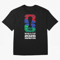 World Cup26 Host Country Logo Flags Oversized T-Shirt Experience FIFA World Cup 2026 USA Canada Mexico for Fans of Messi and Cristiano Ronaldo and Spain and Netherlands, Bringing Vintage Soccer Flavor, Modern Football Stars, National Flags and