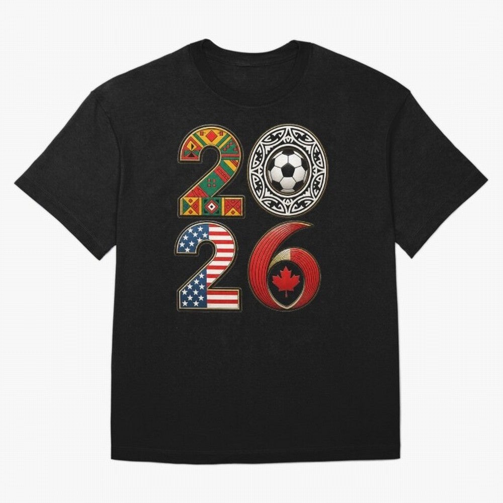 United 2026 Soccer Fan - North America Host Countries Oversized T-Shirt Carry the Dream of FIFA World Cup 2026 Spirit, Capturing Spain, Messi, Sports Nostalgia, International Competition, Famous Players and Unforgettable Victories; Created for