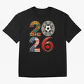 United 2026 Soccer Fan - North America Host Countries Oversized T-Shirt Carry the Dream of FIFA World Cup 2026 Spirit, Capturing Spain, Messi, Sports Nostalgia, International Competition, Famous Players and Unforgettable Victories; Created for