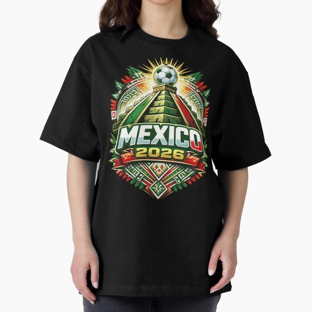 Mexico Soccer 2026 Art Oversized T-Shirt Fuel Your Fan Pride for FIFA World Cup 2026 Spirit, Featuring Portugal, Haaland and Mbappe, Supporter Pride, Iconic Celebrations, Legendary Names and Global Match Day Energy; Made for Collectors Who Enjoy