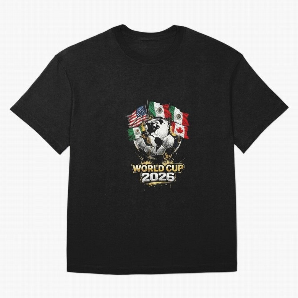 Fifa 2026 World Cup Flags Football Graphic Tee Oversized T-Shirt Fuel Your Fan Pride for Global Football Passion for FIFA World Cup 2026 USA Canada Mexico, Celebrating Mbappe, Argentina, Sports Nostalgia, International Competition, Famous Players