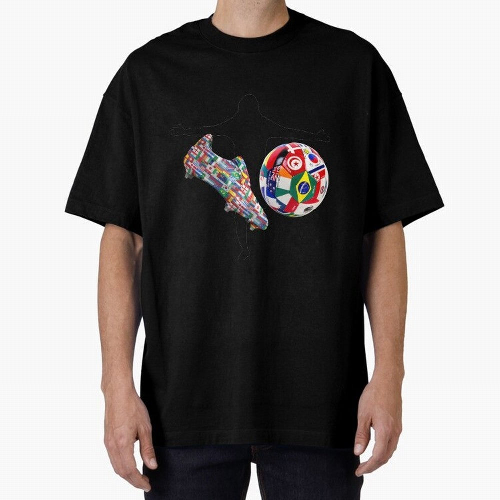 world cup Oversized T-Shirt Celebrate Golden Goal Energy in FIFA World Cup 2026 USA Canada Mexico for Fans of Haaland and Mbappe and France and Portugal, Bringing Stadium Chants, National Pride, Trophy Dreams and Unforgettable Football Memories;