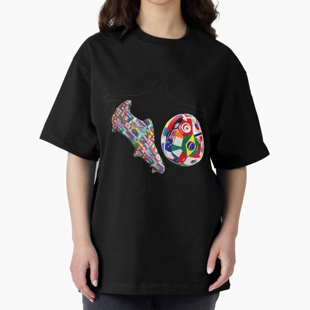world cup Oversized T-Shirt Celebrate Golden Goal Energy in FIFA World Cup 2026 USA Canada Mexico for Fans of Haaland and Mbappe and France and Portugal, Bringing Stadium Chants, National Pride, Trophy Dreams and Unforgettable Football Memories;