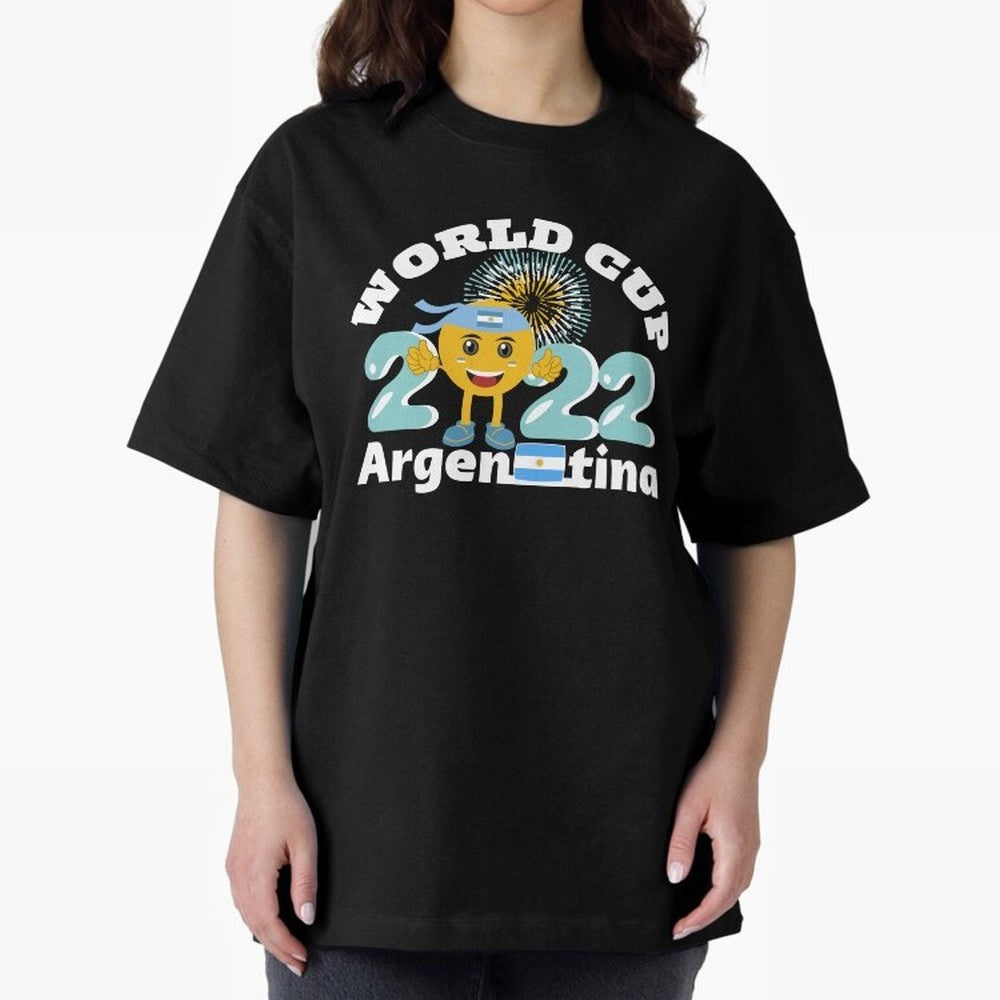 Football World Cup 2022 Winner. Argentina 2022. Oversized T-Shirt Bring Match Day Fire to FIFA World Cup 2026 Spirit, Inspired by England, Haaland, Football Festival Excitement, Trophy Ambitions, Country Rivalries and Star Player Buzz; Ideal for