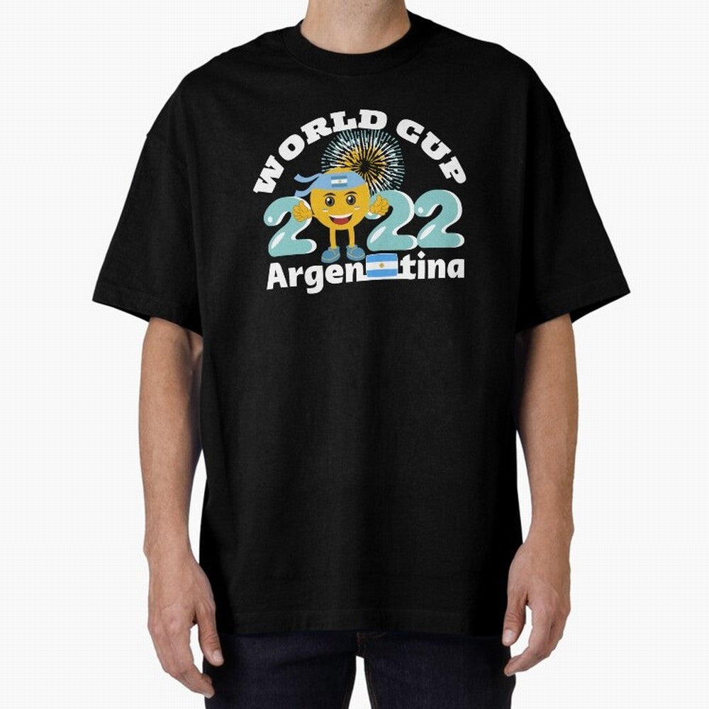 Football World Cup 2022 Winner. Argentina 2022. Oversized T-Shirt Bring Match Day Fire to FIFA World Cup 2026 Spirit, Inspired by England, Haaland, Football Festival Excitement, Trophy Ambitions, Country Rivalries and Star Player Buzz; Ideal for