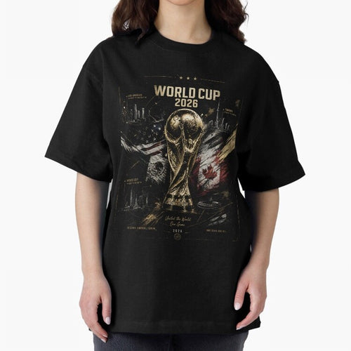 2026 FIFA World Cup Oversized T-Shirt Follow the Final Road of Global Football Passion for FIFA World Cup 2026 USA Canada Mexico, Driven by Cristiano Ronaldo, Haaland and CR7, Brazil, Vintage Soccer Flavor, Modern Football Stars, National Flags and