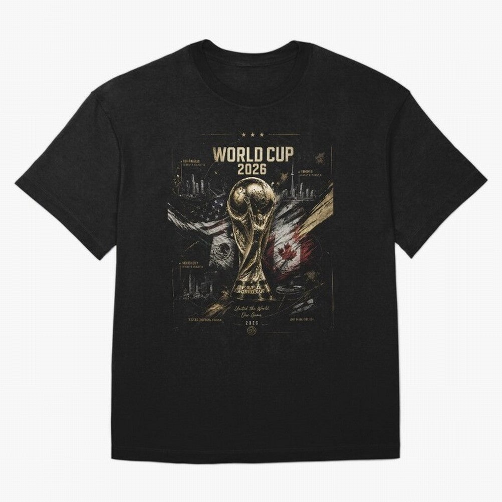 2026 FIFA World Cup Oversized T-Shirt Follow the Final Road of Global Football Passion for FIFA World Cup 2026 USA Canada Mexico, Driven by Cristiano Ronaldo, Haaland and CR7, Brazil, Vintage Soccer Flavor, Modern Football Stars, National Flags and