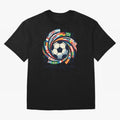 2D World Cup 2026 Football Spiral Flag Design T-Shirt Oversized T-Shirt Show Support during Match Day Hype around FIFA World Cup 2026 USA Canada Mexico, Cristiano Ronaldo, Haaland and CR7, Brazil, Game Day Rituals, Football Legends, Country Pride