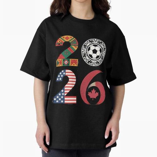 2026 Football Countries Design Usa Canada Mexico Inspired Oversized T-Shirt Carry the Colors and Pride of Match Day Hype around FIFA World Cup 2026 USA Canada Mexico, Messi and Cristiano Ronaldo, Brazil, Champion Mindset, Group Stage Buzz, Knockout