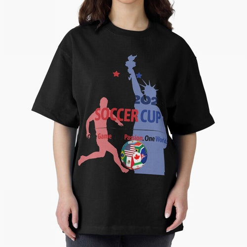 2026 Soccer Cup One Game One Passion One World Sports Fan Design Oversized T-Shirt Discover the FIFA World Cup 2026 Group Stage Journey through Mbappe and Neymar Highlights, Netherlands Pride, Football Passion, Legendary Performances, Festival