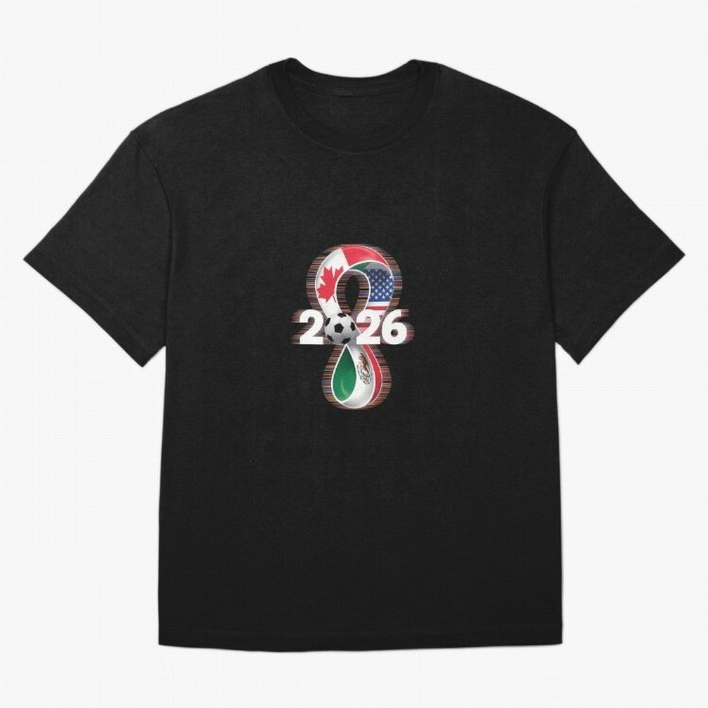 Usa Canada Mexico Soccer Football 2026 Oversized T-Shirt Back the Journey through FIFA World Cup 2026 for Fans of Messi and England, France and Netherlands, Bringing Vintage Soccer Flavor, Modern Football Stars, National Flags and Final Night