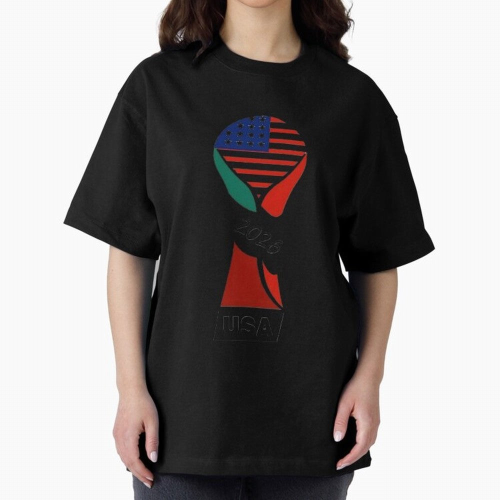 T-shirt usa FIFA world 2026 Oversized T-Shirt Experience Global Football Passion for FIFA World Cup 2026 USA Canada Mexico, Driven by Mbappe and Neymar, Spain and Netherlands, Match Day Excitement, Supporter Culture, Golden Goals and Global