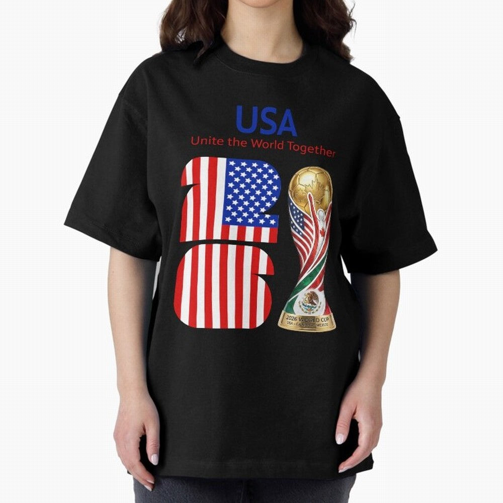 World Cup 2026, IMG 020, USA 001 Oversized T-Shirt Live the Energy of Global Football Passion for FIFA World Cup 2026 Group Stage, with Mbappe and Neymar, Argentina, Fan Favorite Moments, National Team Passion, Big Match Drama and Soccer History;