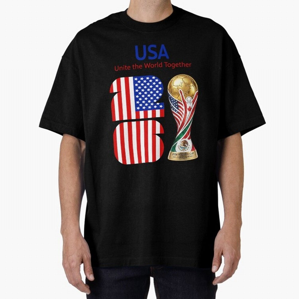 World Cup 2026, IMG 020, USA 001 Oversized T-Shirt Live the Energy of Global Football Passion for FIFA World Cup 2026 Group Stage, with Mbappe and Neymar, Argentina, Fan Favorite Moments, National Team Passion, Big Match Drama and Soccer History;
