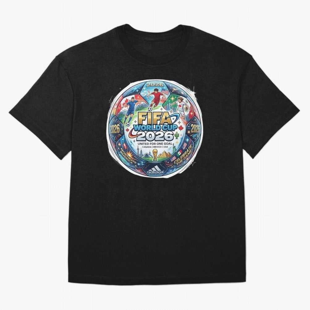 FIFA World Cup 2026 Official Match Ball Concept Art - Canada Mexico USA Oversized T-Shirt Carry FIFA World Cup 2026 Group Stage Connected to Cristiano Ronaldo, England Energy, Fan Favorite Moments, National Team Passion, Big Match Drama and Soccer