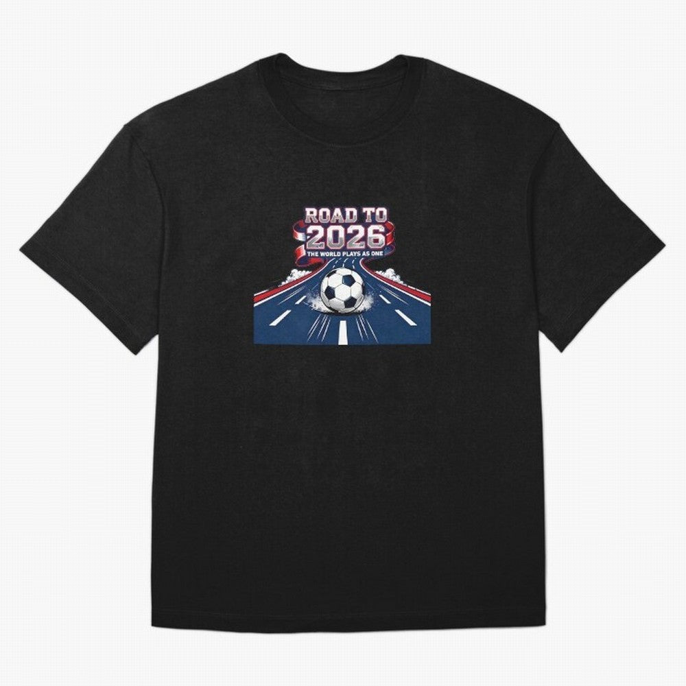 Road To 2026 The World Plays As One Oversized T-Shirt Carry National Pride through the FIFA World Cup 2026 Journey through Cristiano Ronaldo Highlights, Brazil, Portugal and Argentina Pride, Goal Celebration Energy, Supporter Heritage, Football